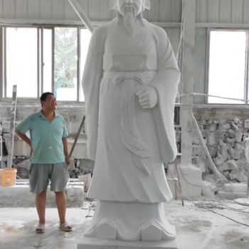 傳統石雕人物謝安雕像 漢白玉石雕古代人物加工廠家
