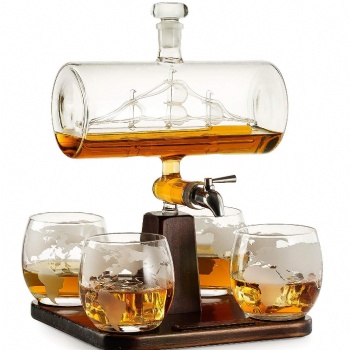 帆船水**造型玻璃酒瓶創(chuàng)意手工玻璃瓶子吹制手工玻璃白酒瓶異形吹制工藝酒瓶