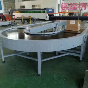 德隆供應托盤流水線輸送機環形轉彎皮帶傳送機皮帶提料機