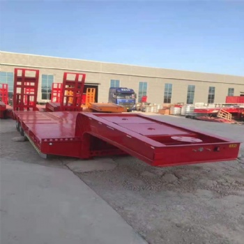 13米鉤機板半掛車 低平板運輸車 質量可靠