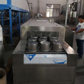 網(wǎng)帶式不銹鋼廚具清洗機(jī) 拉伸油拋光蠟噴淋清洗自動(dòng)線