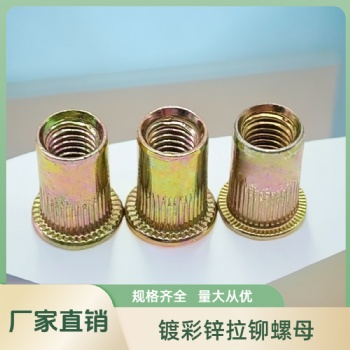 鍍鋅拉鉚螺母平頭豎紋小沉頭拉姆螺絲帽M3m4M5M6M8M10M12